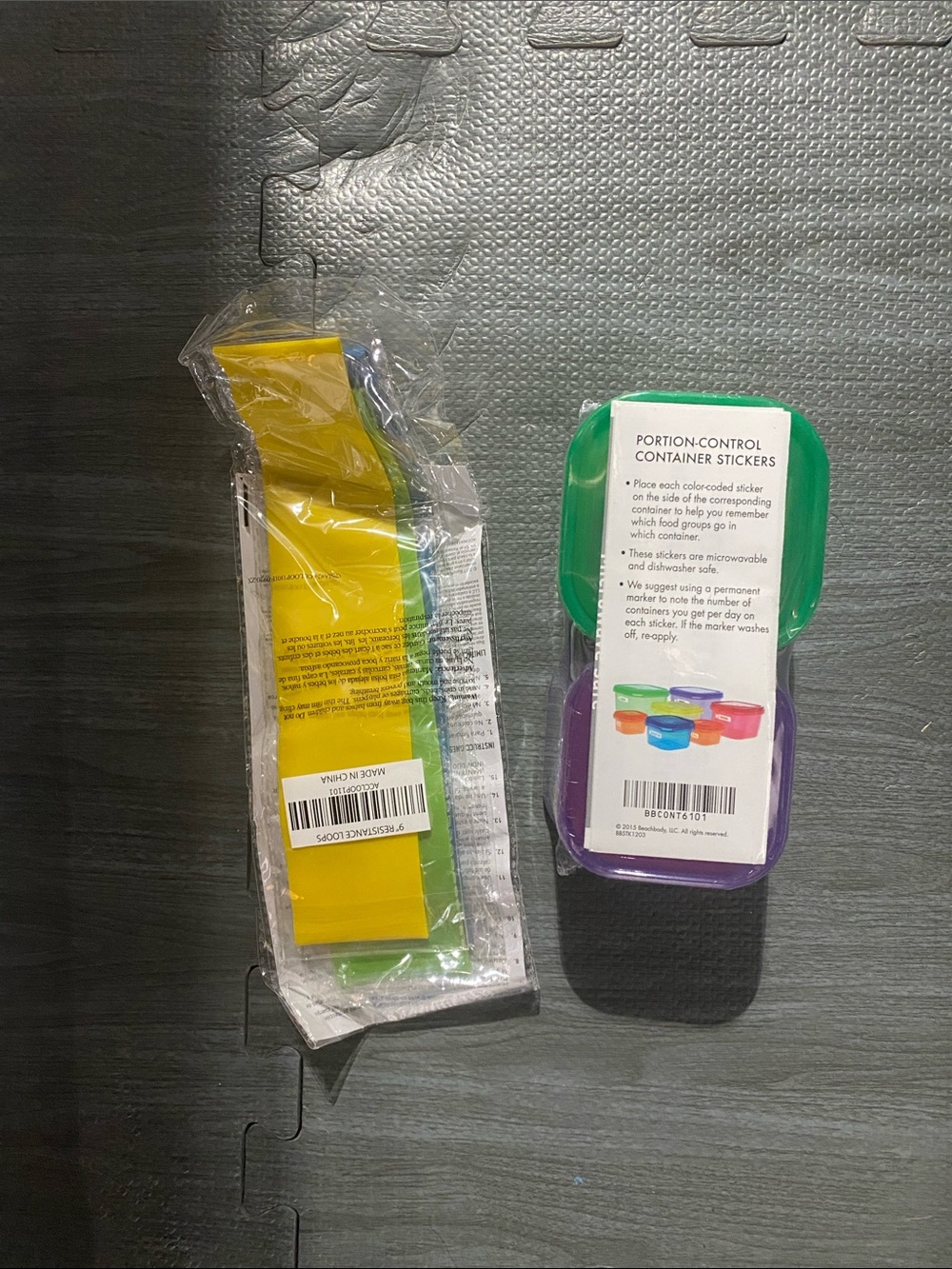 NWT BEACHBODY portion fix Nutrition containers with stickers 9” Resistance Loops
